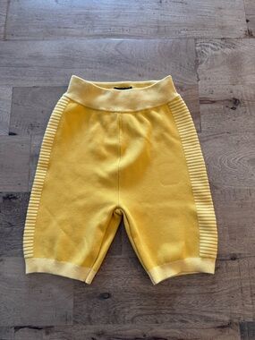 Nagnata Side Stripe Short White Yellow organic Cotton bikeshort sporty XS